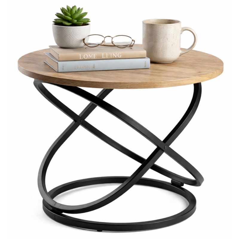 Stolik kawowy Selvia HowHomely okrągły loft 60x60x45 cm 1 szt.