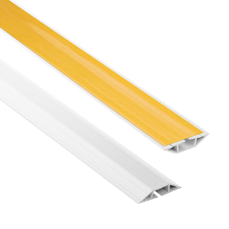 Listwa kablowa maskująca samoprzylepna PCV 60 mm QUEST, maskownica kabli, 3 kanały, trapezowa - 200 cm, biały, 1 szt.