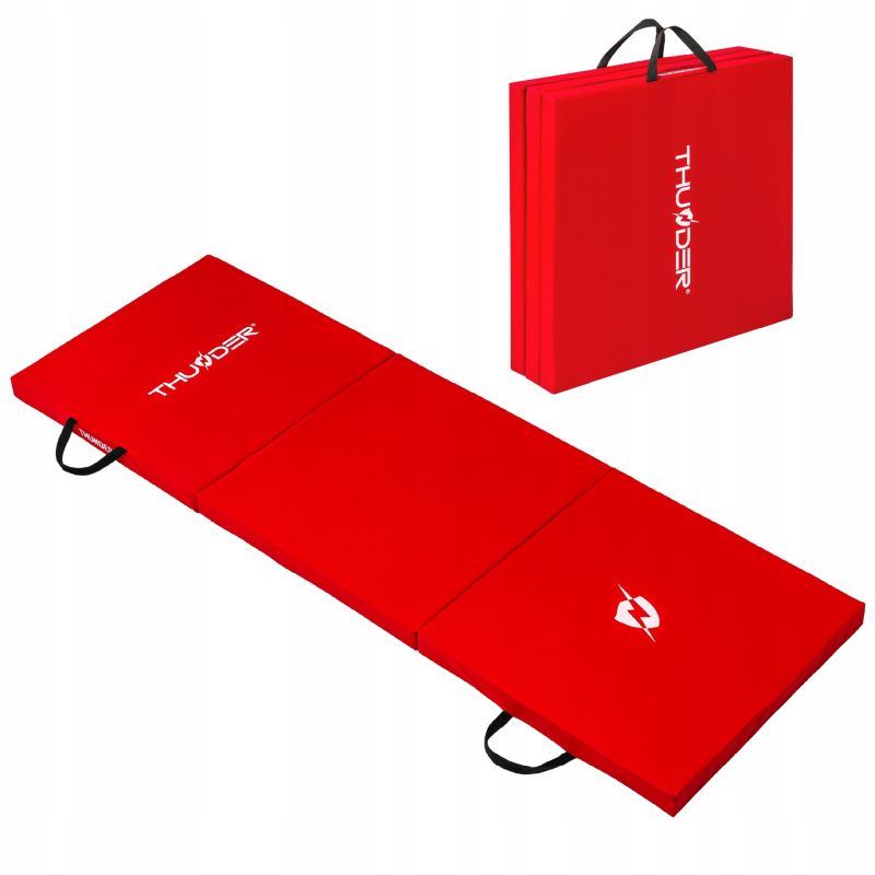 Materac gimnastyczny składany Thunder MG-02-RED 180x60x5 cm twardy antypoślizgowy 1szt.