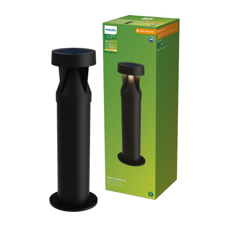 Lampa Ogrodowa Avery Philips Solarna Zewnętrzna Słupek 40.3cm LED 1.8W 200lm 2700K z Czujnikiem Zmierzchu 1 szt.
