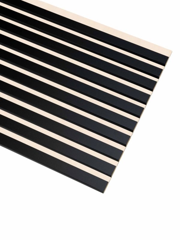 Lamele Ścienne na Beżowym Filcu SunWood 275x46cm Panel Dekoracyjny Czarne 1 szt.