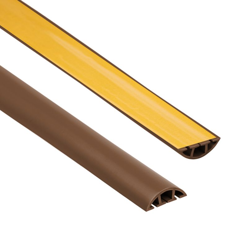 Listwa kablowa maskująca samoprzylepna PCV 40 mm QUEST, maskownica kabli, 3 kanały, półokrągła - 200 cm, brąz, 1 szt.