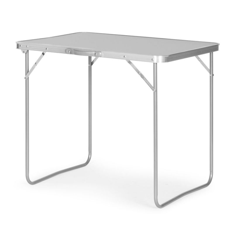 Stolik turystyczny Bauerkraft, składany walizka z uchwytem do przenoszenia 80x60x70 cm srebrny 1 szt