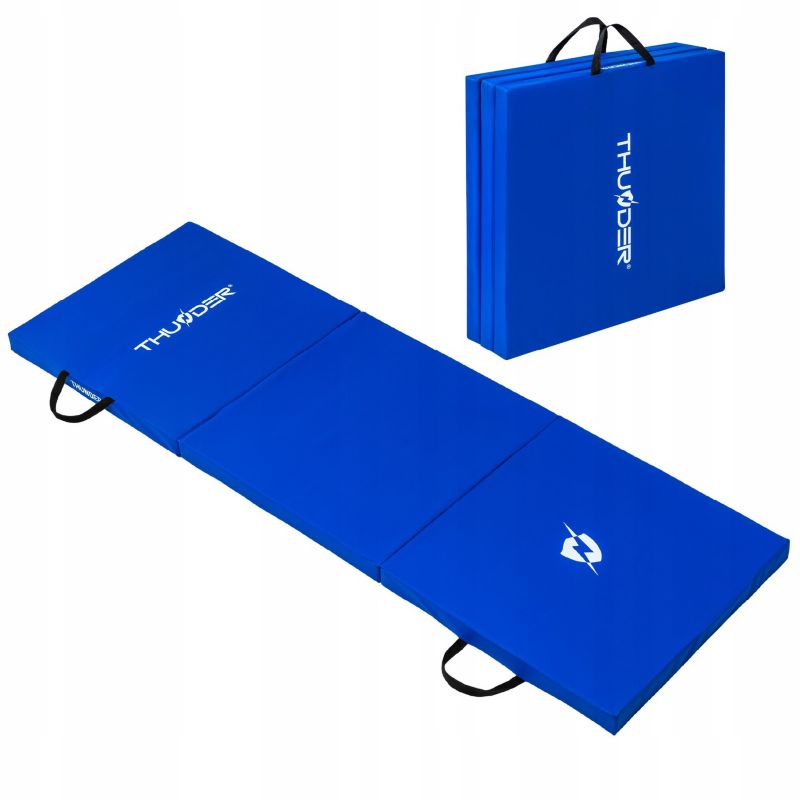 Materac gimnastyczny składany Thunder MG-02-BLUE 180x60x5 cm twardy antypoślizgowy 1szt.