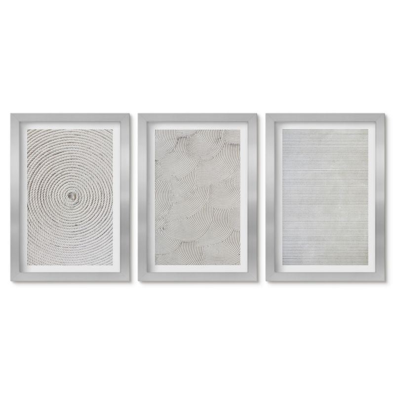 Komplet obrazów srebrna rama Tulup 20x30 cm Geometryczne tektury wzory Małe obrazy do kuchni w ramie 1 kpl