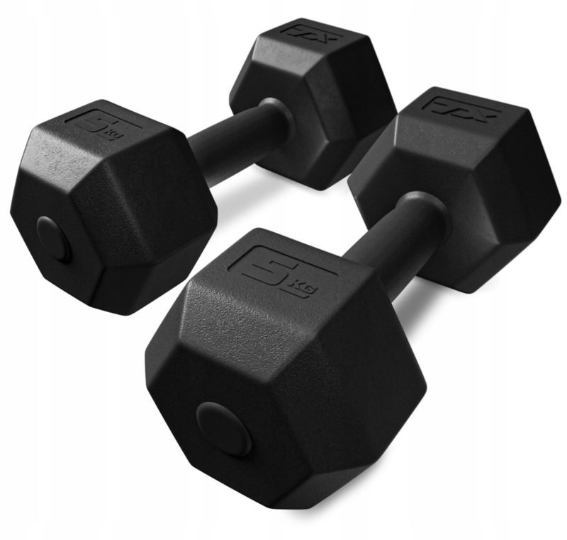 Hantle Trex 10kg zestaw, bitumiczne, zestaw hantli na prezent 2x 5 kg 1 szt