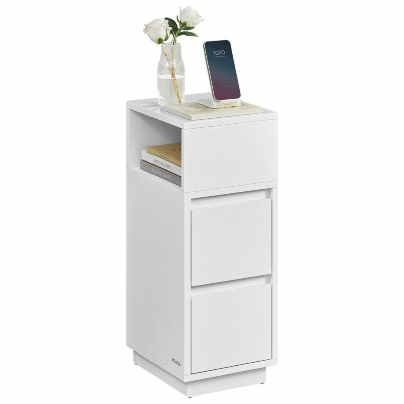 Szafka nocna VASAGLE Songmics biała 2 szuflady 25x30x65 cm 1 szt.