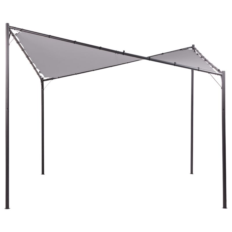 Pawilon ogrodowy Aventine Metal 300 cm 300 cm Szary 1 szt.