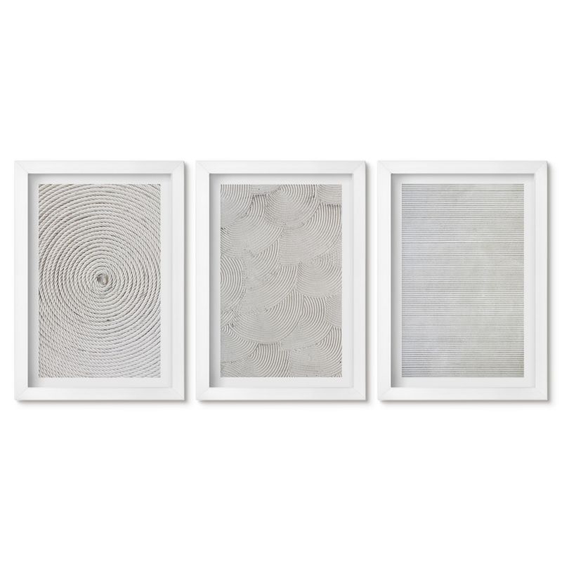 Komplet obrazów biała rama Tulup 20x30 cm Geometryczne tektury wzory Małe obrazy do kuchni w ramie 1 kpl