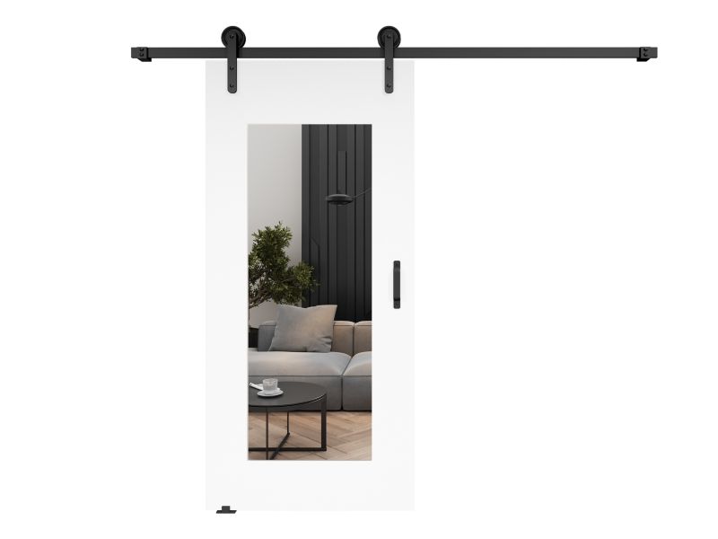 Drzwi przesuwne MINIO go for it LIFT I 96 cm białe z lustrem 1 szt.