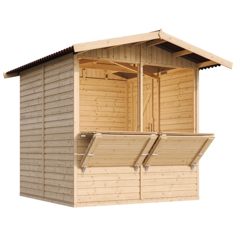 Drewniany pawilon-kiosk ogrodowy Timbela M149 4 m² drewno naturalne 2 okna 1 szt.
