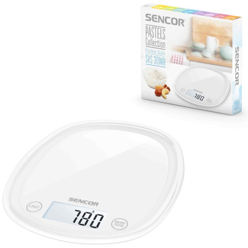 Waga Kuchenna Sencor SKS 30WH Ekran LCD Biała 5Kg 1szt