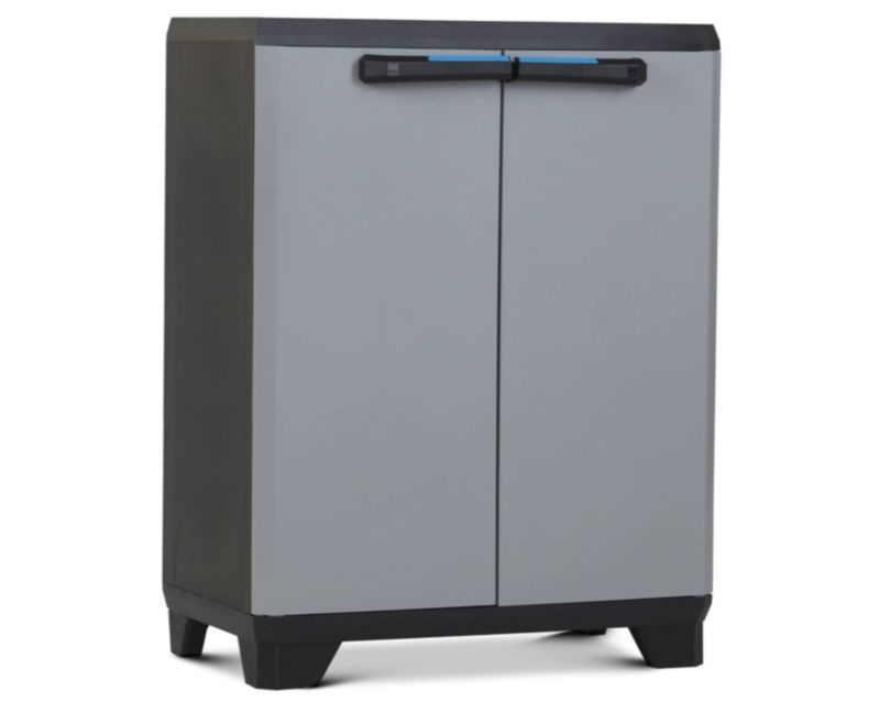 Szafa Linear Low niska gospodarcza 90x68x39 cm czarno-szara z niebieskim 1 szt