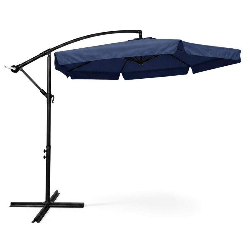 Wodoodporny parasol ogrodowy i tarasowy CYNIA w kolorze granatowym waga 11,7 kg wymiary 300x300x245 cm 1 szt.