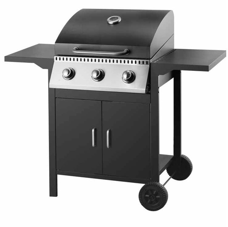 GRILL OGRODOWY GAZOWY BBQ - palniki 3 moc 8,70 kW - zestaw grill + reduktor + wąż - 1 szt.