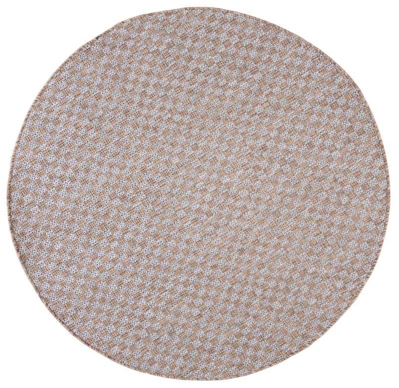 Dywan wewnętrzny/zewnętrzny Veranda Koło KM26A koło Mazovia 120x 120 cm brązowy geometryczny 1 szt.