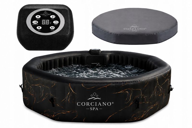 Dmuchane SPA Corciano Hydromasaż 6-osobowe Octagon Ogrodowe 195 cm Basen 1szt.