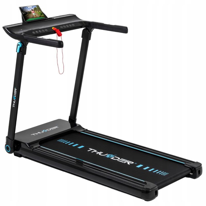 Bieżnia domowa elektryczna składana THUNDER ULTRA-BLACK z Bluetooth FitShow Kinomap 1szt.