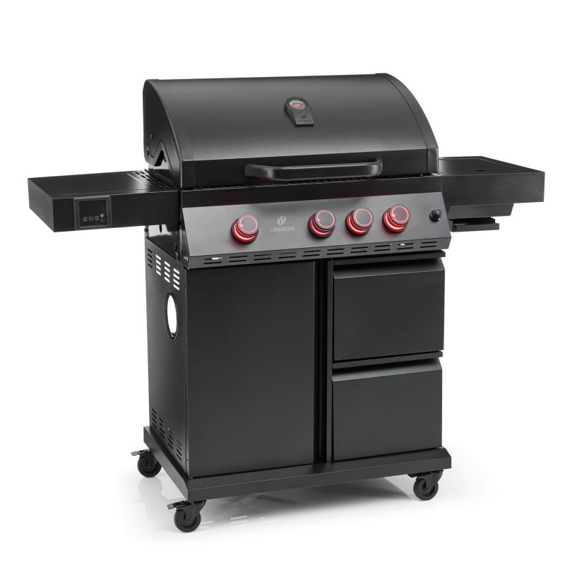Grill gazowy LANDMANN Cool Black 3+1 maxX szuflady żeliwny ruszt 1szt.