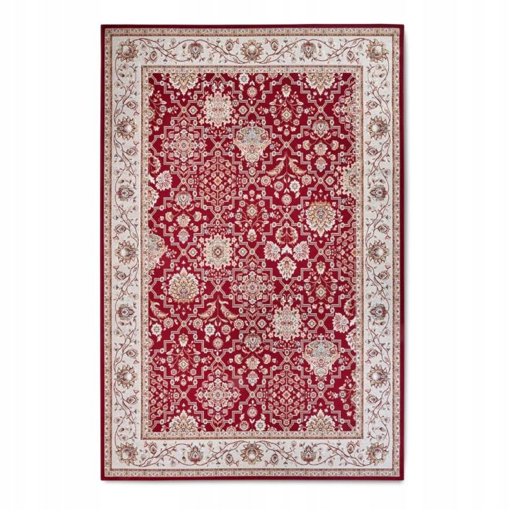 Dywan Villeroy&Boch PIERRE 160x235 cm, kremowo czerwony wzór w tradycyjny , płasko tkany, zewnętrzno-wewnętrzny, do salonu, 1 szt.