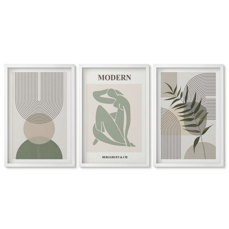 Komplet obrazów biała rama Tulup 40x60 cm Stylowe grafiki roślinne Obrazy do kuchni w ramie 1 kpl
