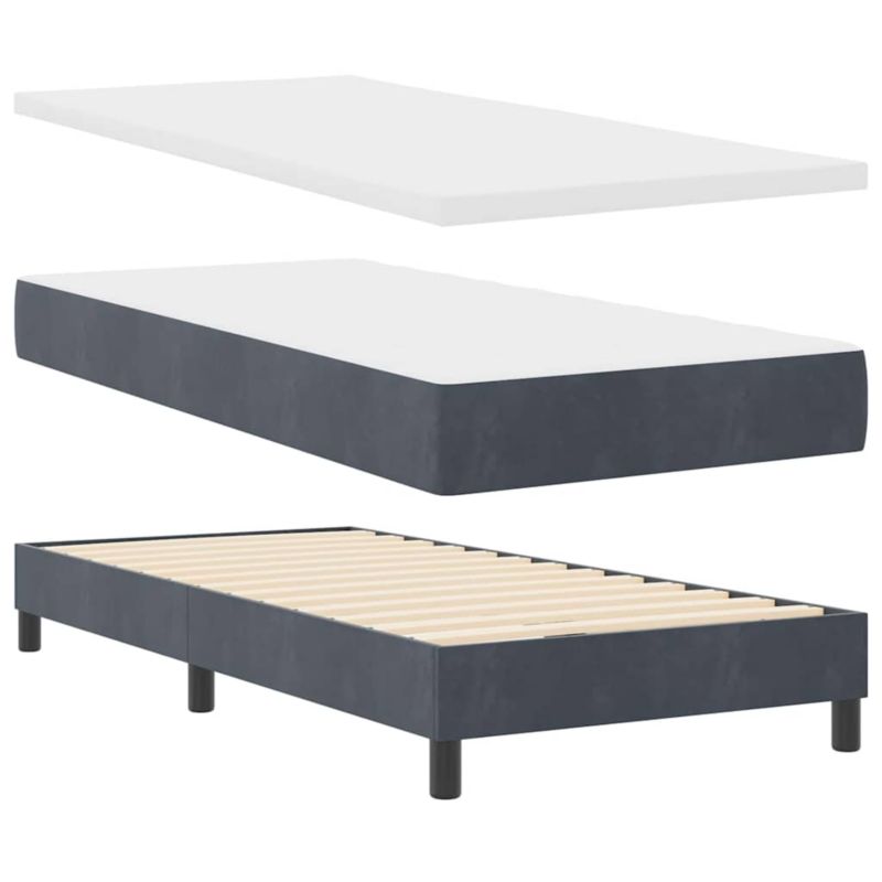 Łóżko z materacem WaszeMeble 80x200 cm Ciemnoszary tkanina WM-3341439 1 szt.