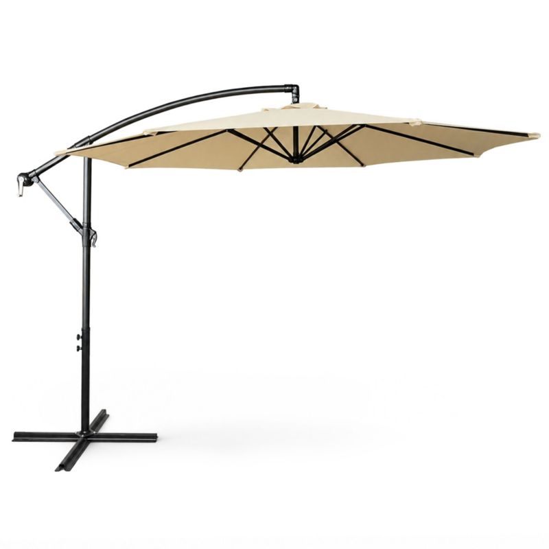Parasol ogrodowy Aster ochrona UV w kolorze beżowym waga 12,1 kg wymiary 300x300x45 cm 1 szt.