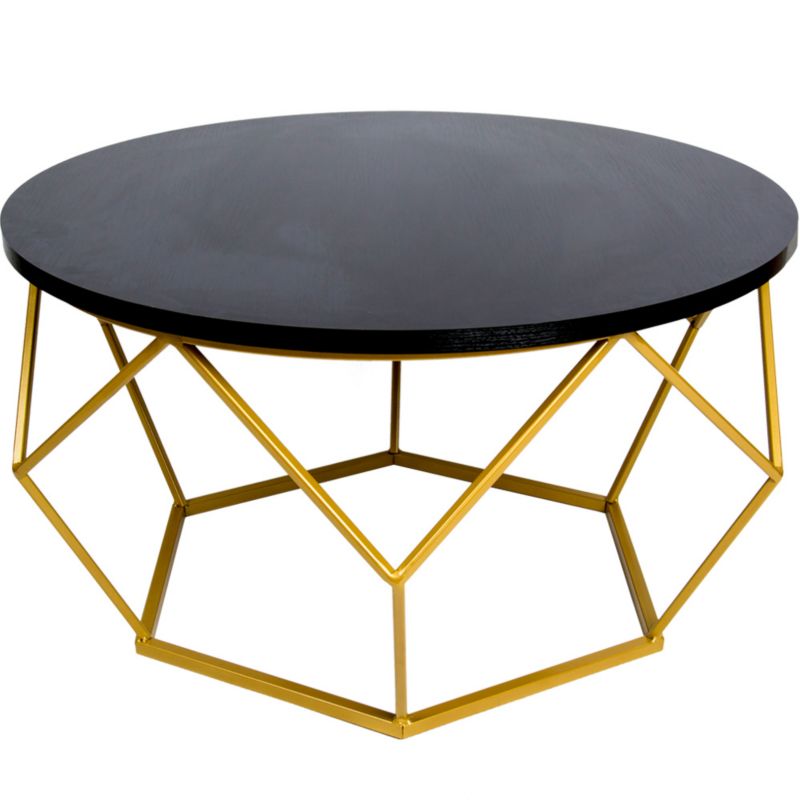 Stolik kawowy HowHomely Diamond złoto-czarny 70x70x40 cm 1 szt.