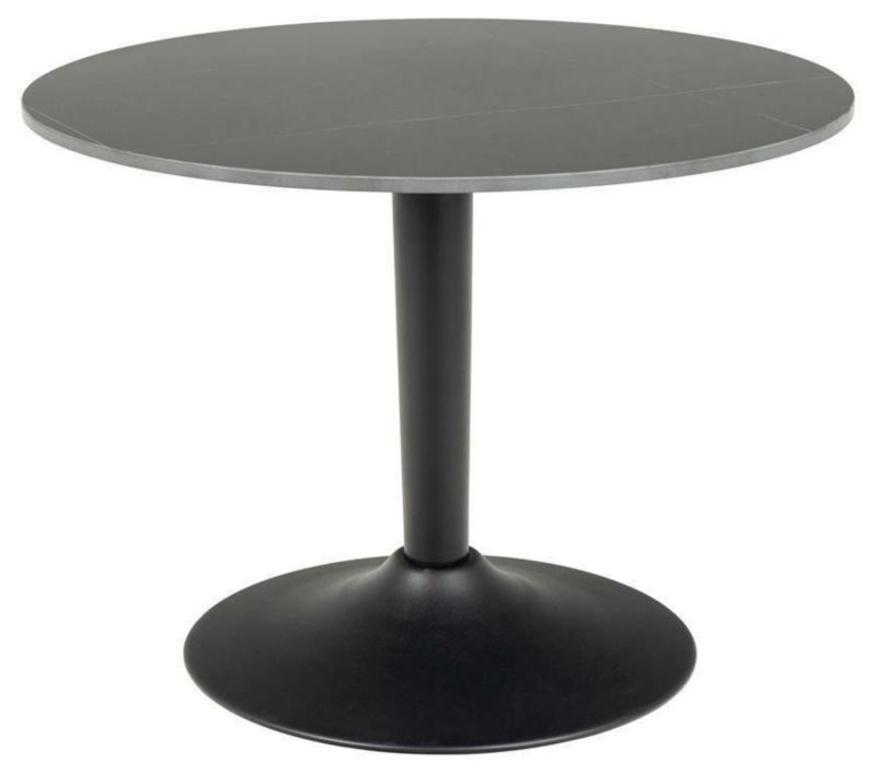 Stolik kawowy okrągły Malta ACTONA marmurowy ceramiczny czarny 90 cm nowoczesny do salonu 1 szt.