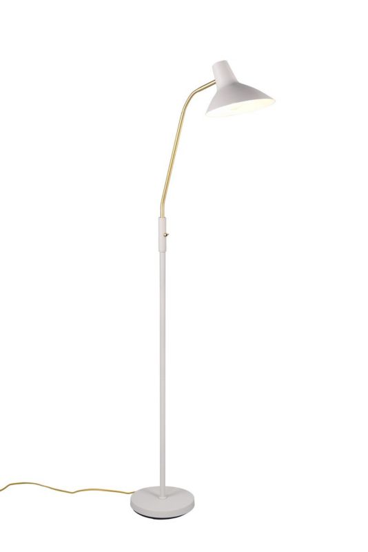 Lampa podłogowa stojąca Trio Traveller szaro-mosiężny do czytania 1 x E27 x 20W wym: 145 x 58 x 23 cm - 1 szt.