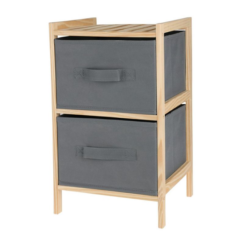Regał drewniany sosnowy H&S Decoration 2 szuflady 27,5x25,4x46 cm 1 szt.