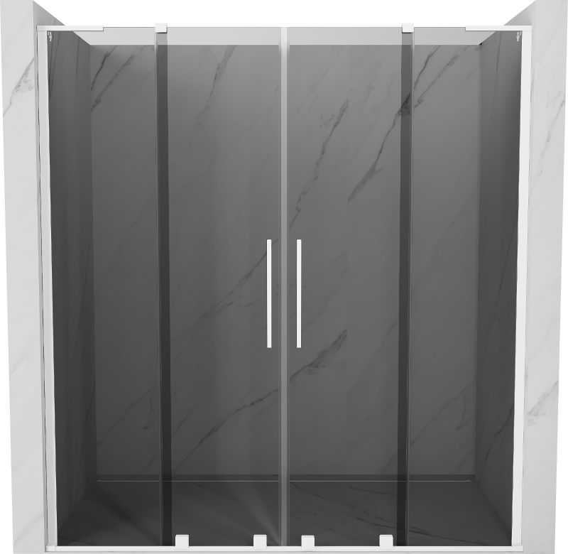Drzwi prysznicowe przesuwne Mexen Velar L grafit białe 170x200 cm 1 szt.