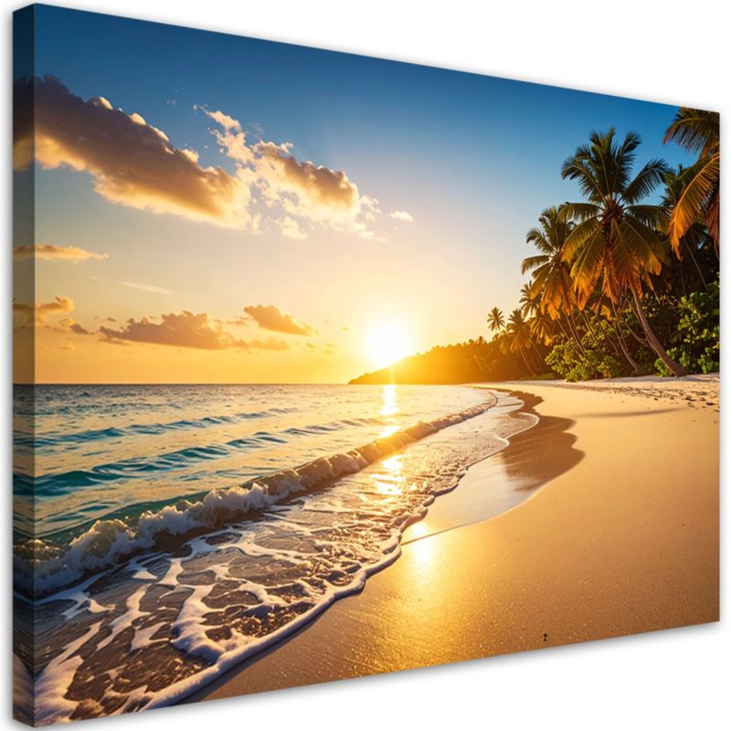 Obraz do salonu sypialni jadalni Feeby Zachód słońca Plaża Morze 100x70cm 1szt
