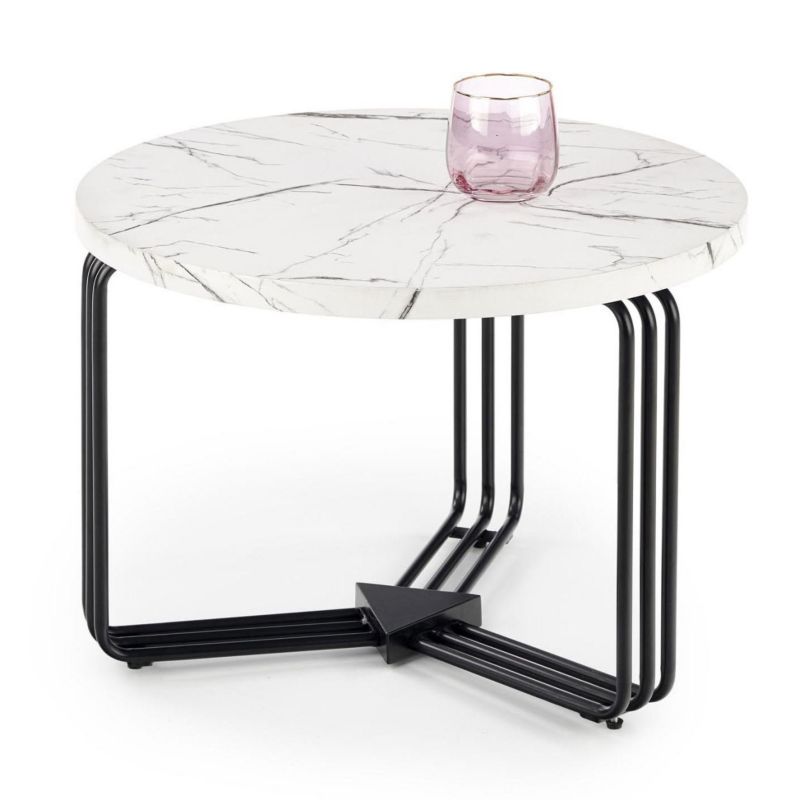 Stolik kawowy Antica White Marble Halmar biały okrągły 55x55x41 cm 1 szt.