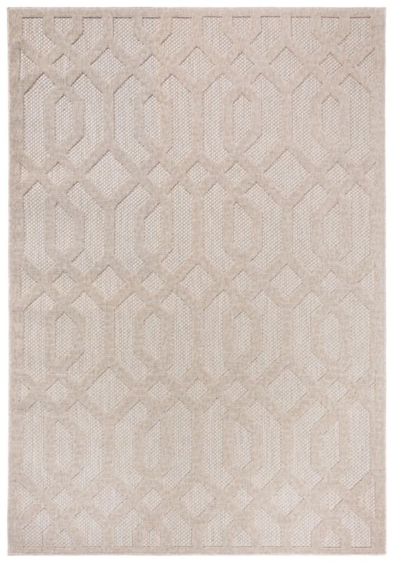 Dywan wewnętrzny/zewnętrzny Cansas T936E prostokąt Mazovia 200x 300 cm beżowy,kremowy motyw geometryczny krótki włos 1 szt.