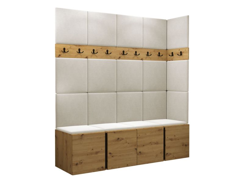 Garderoba MIRJAN 24 Orion II dąb artisan/czarny + beżowy 1 kpl.