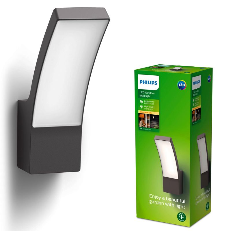 Kinkiet Ogrodowy Splay Philips Lampa Zewnętrzna 3.8W 800lm 2700K Antracyt 1 szt.