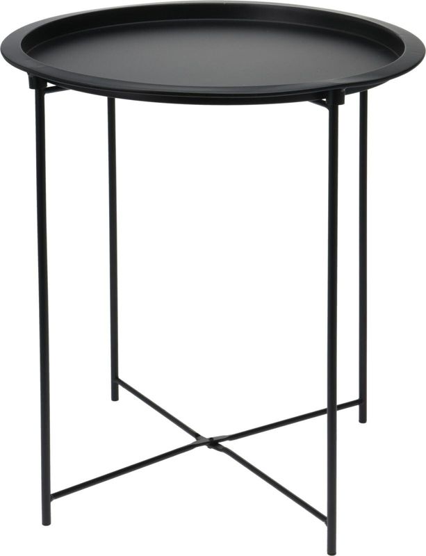 Stolik kawowy okrągły Isa INTESI metalowy czarny nowoczesny industrialny do salonu 47 cm 1 szt.
