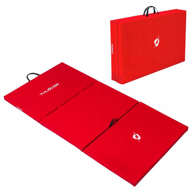 Materac gimnastyczny składany Thunder MG-03-RED 197x100x5 cm twardy antypoślizgowy 1szt.