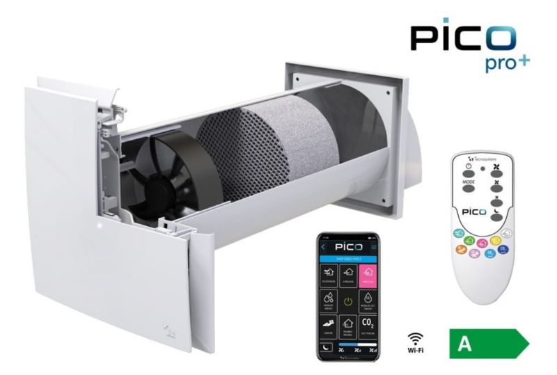 Rekuperator ścienny CATA PRO+45 z czujnikiem wilgotności i CO2 + WiFi 1 szt.