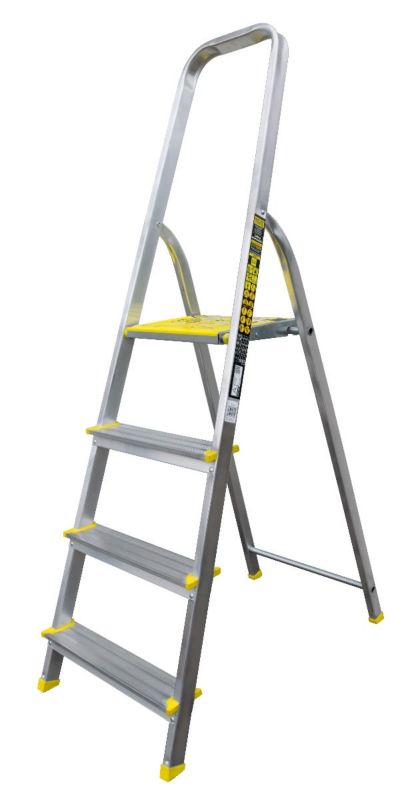 Drabina aluminiowa 4-stopniowa 150kg Bayersystem BS-DA4 profesjonalna 1 szt.