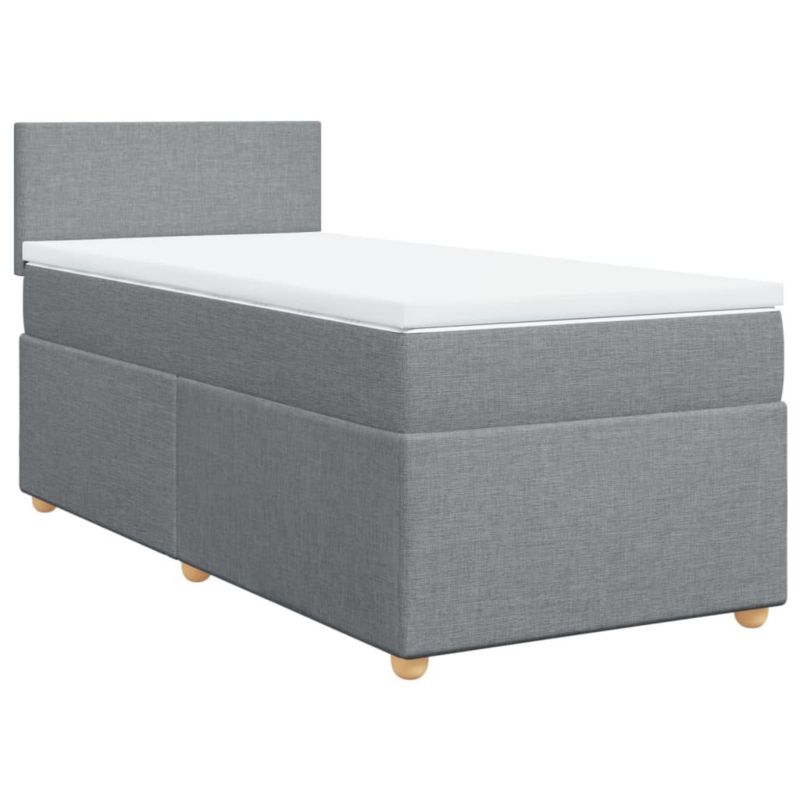 Łóżko kontynentalne WaszeMeble 90x190 cm jasnoszare WM-3286528 1 szt.