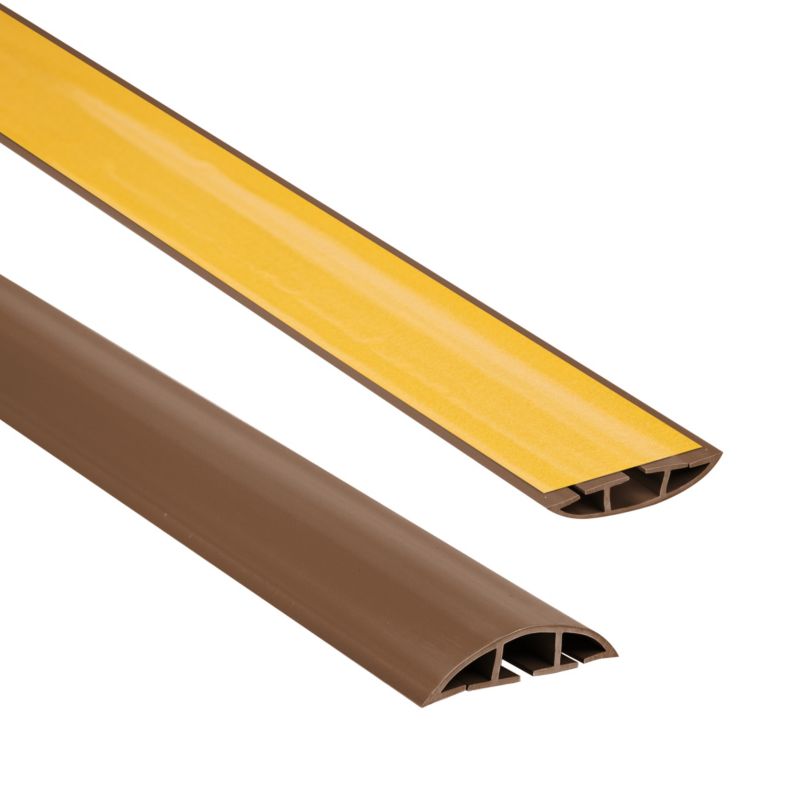 Listwa kablowa maskująca samoprzylepna PCV 60 mm QUEST, maskownica kabli, 3 kanały, półokrągła - 200 cm, brąz, 1 szt.
