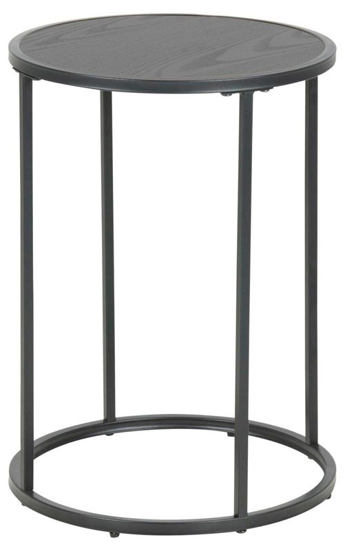 Stolik kawowy okrągły Seaford ACTONA nowoczesny metalowy czarny 40 cm do salonu 1 szt.