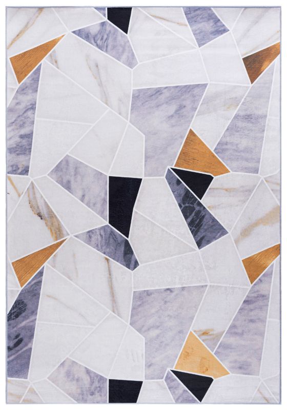 Dywan nowoczesny 80x150cm Flannel JZ1000 Mazovia - beżowy, kremowy, geometryczny, na ogrzewanie podłogowe, 1szt.