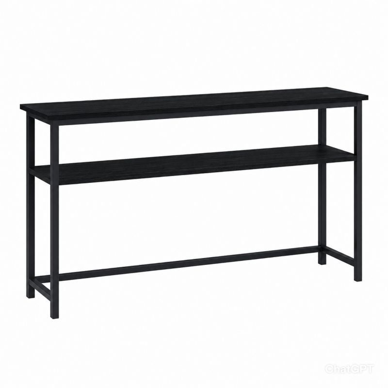 Konsola Artdesign regał loft za kanapę stolik boczny półka do salonu 100x20x102cm czarny 1 szt.