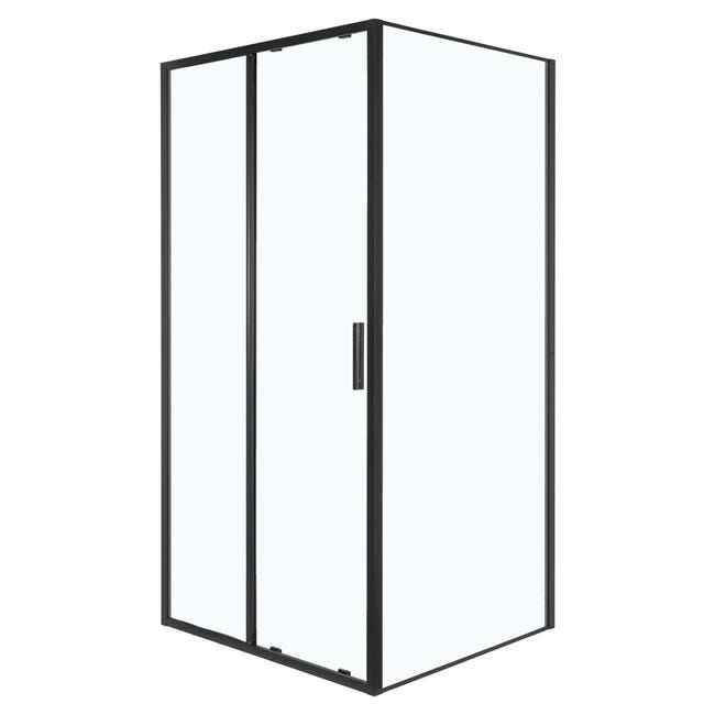 Kabina prysznicowa Kerra Solid DS+SC 110 x 70 BL szkło transparentne 6 mm, profile czarne, drzwi przesuwane 1 szt.