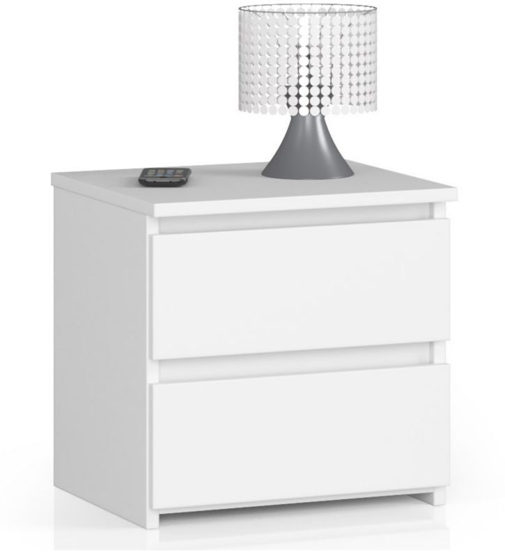 Szafka nocna Akord CL2 Biała 40 cm 2 szuflady kolor Biały mat 40x35x40 cm 1 szt.
