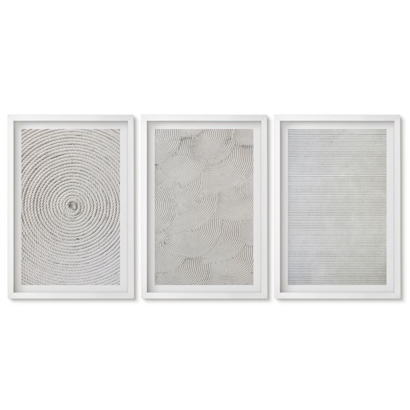 Komplet obrazów biała rama Tulup 40x60 cm Geometryczne tektury wzory Obrazy do kuchni w ramie 1 kpl