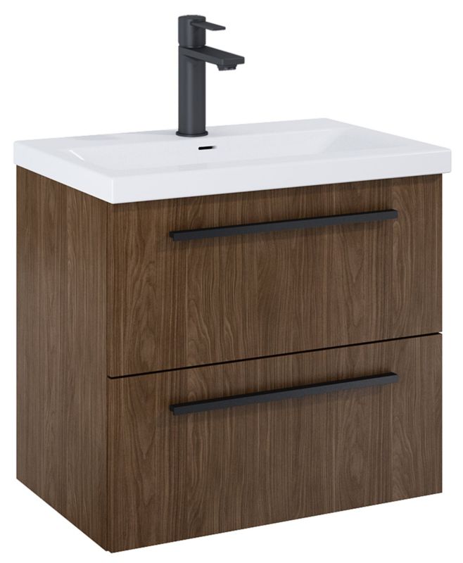 Szafka podumywalkowa Roca Kwadro wisząca orzech Lincoln 60x38,4x53 cm 2 szuflady 1 szt.